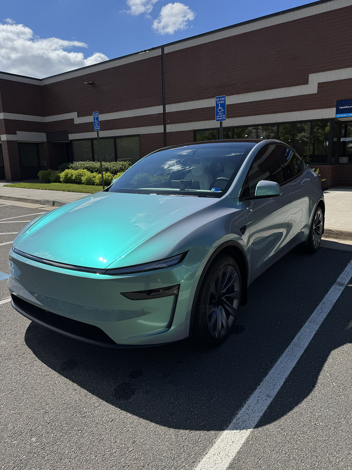 Tesla Model Y Juniper in Chameleon Green Metallic Color Shift PPF